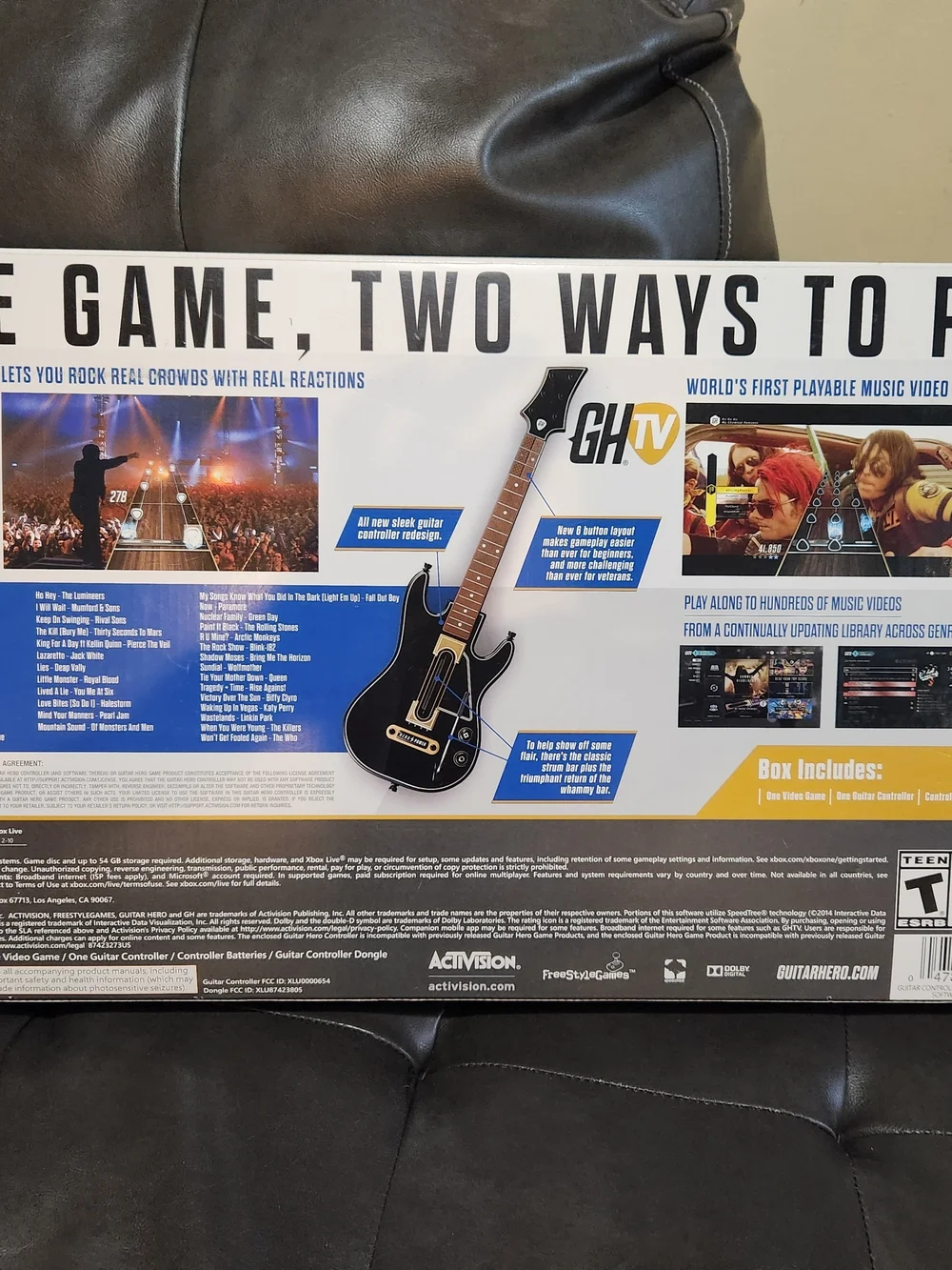 New Microsoft Xbox One Guitar Hero Live – Blue and Purple Cover Art Open Box